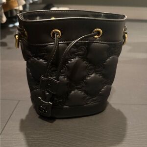 Gucci Black Quilted Bucket Bag